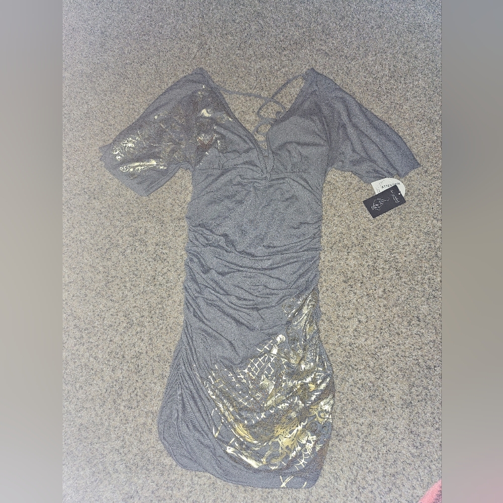 Gray and Gold Dress